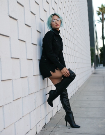 All Black Outfit – Styling Over the Knee Boots