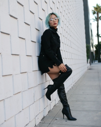 All Black Outfit – Styling Over the Knee Boots