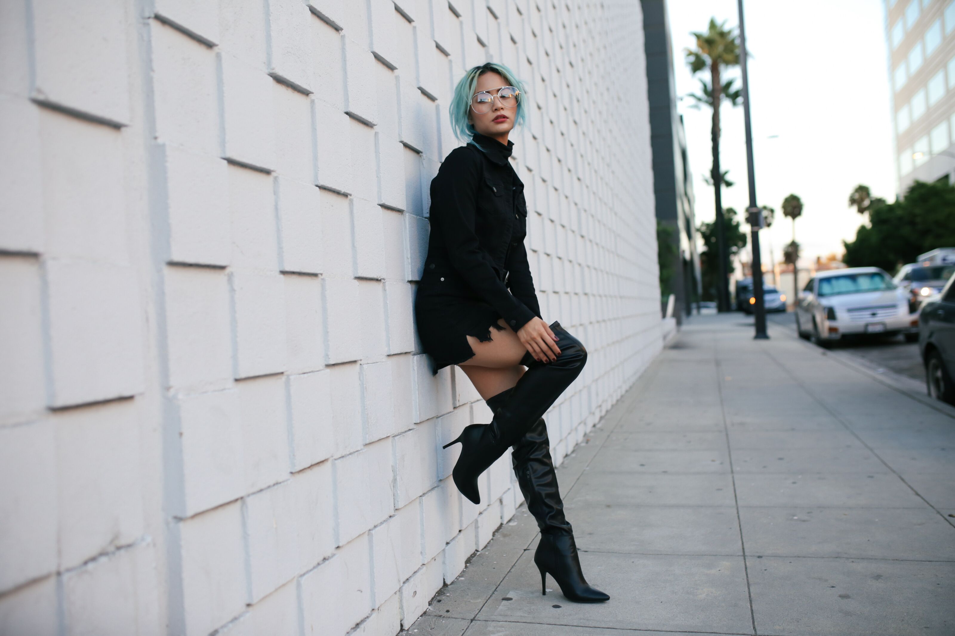 All Black Outfit - Styling Over the Knee Boots - Black on Black
